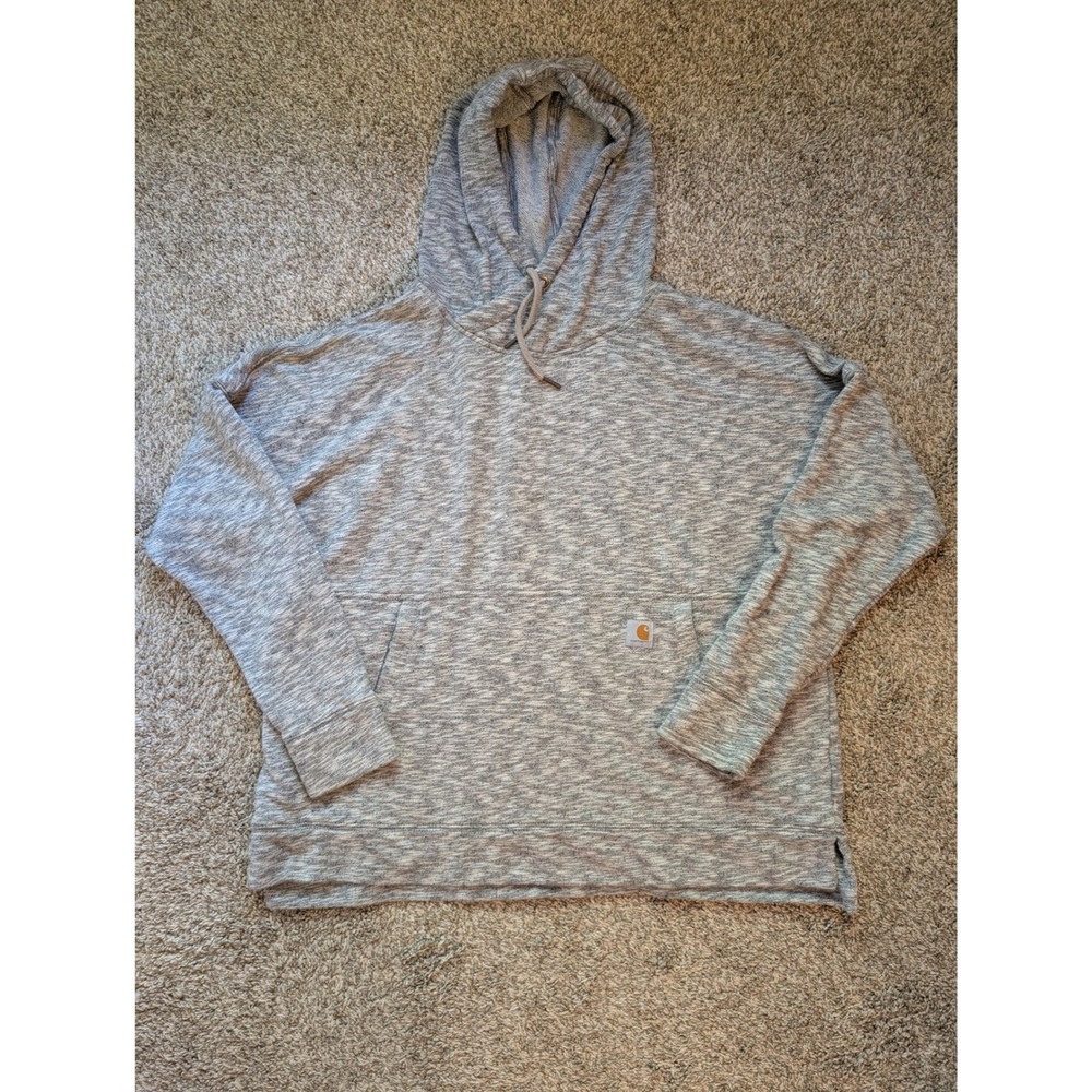 Carhartt Hoodie Women XL Heathered Gray Relaxed Fit French Terry Pullover